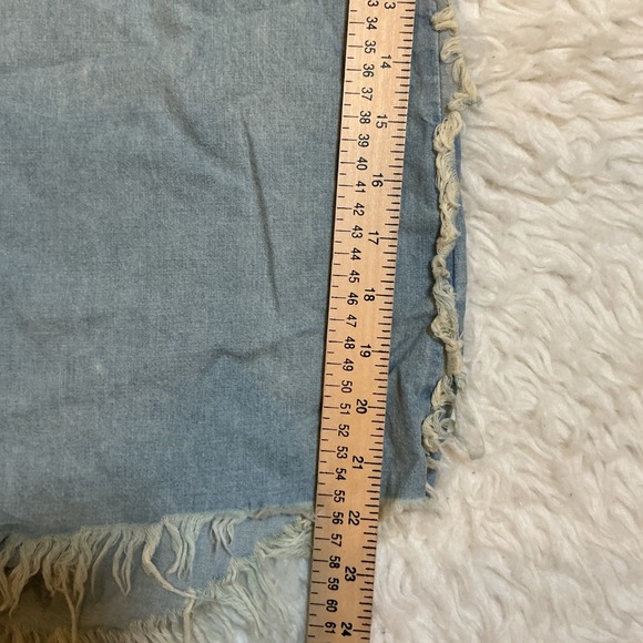 D-ID Denim Island Western Shirt Dress Small Blue New Distressed Pearl Snap Tunic - Picture 2 of 11